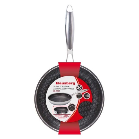 PATELNIA STALOWA 20cm Z POWŁOKĄ PLASTER MIODU KLAUSEBRG KB-9021