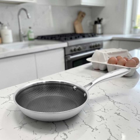 PATELNIA STALOWA Z POKRYWKĄ 30cm POWŁOKA PLASTER MIODU 5557