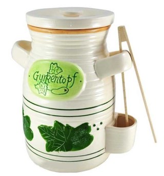 SŁÓJ CERAMICZNY DO OGÓRKÓW 2L+ SZCZYPCE