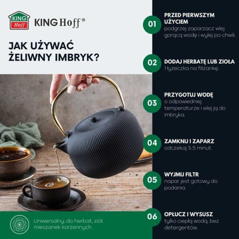 ZAPARZACZ ŻELIWNY IMBRYK 1L Z FILTREM KINGHOFF KH-1931
