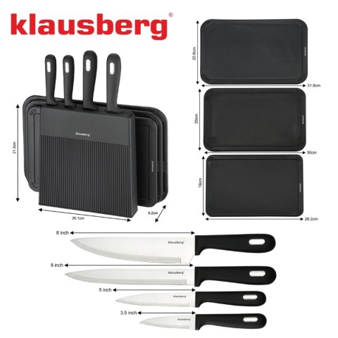 ZESTAW NOŻY I DESEK KUCHENNYCH W STOJAKU KLAUSBERG KB-7980
