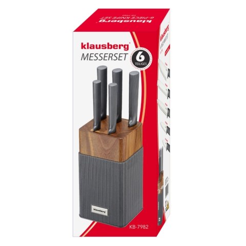 ZESTAW NOŻY W BLOKU AKACJOWYM KLAUSBERG KB-7982