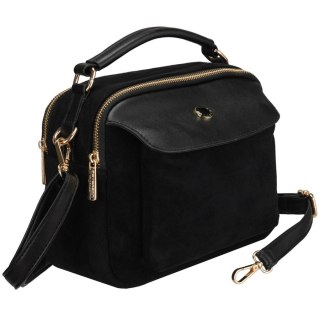 Czarna torebka damska mała listonoszka na suwak miejska saszetka crossbody - Peterson