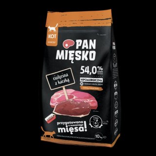PAN MIĘSKO Cielęcina Z Kaczką M Dla Kota 10kg