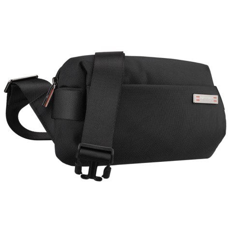 Czarna saszetka męska na ramię mała listonoszka miejska na suwak nerka crossbody lekka - Peterson