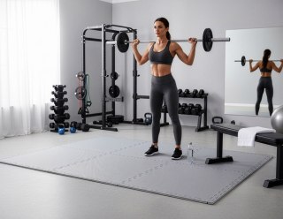 Mata ochronna fitness szara 18 elementów