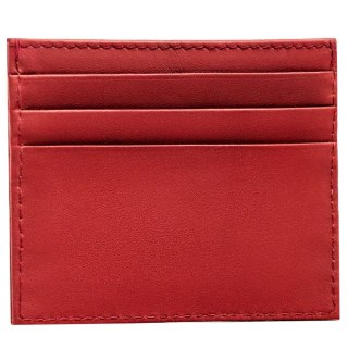 Eleganckie, czerwone etui na karty ze skóry naturalnej