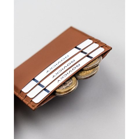 Eleganckie etui na karty ze skóry naturalnej w jasnobrązowym kolorze