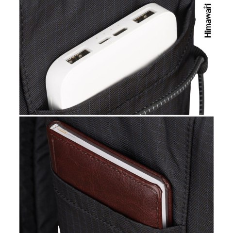 Pojemny, czarno-granatowy, miejski plecak z miejscem na laptopa - Himawari
