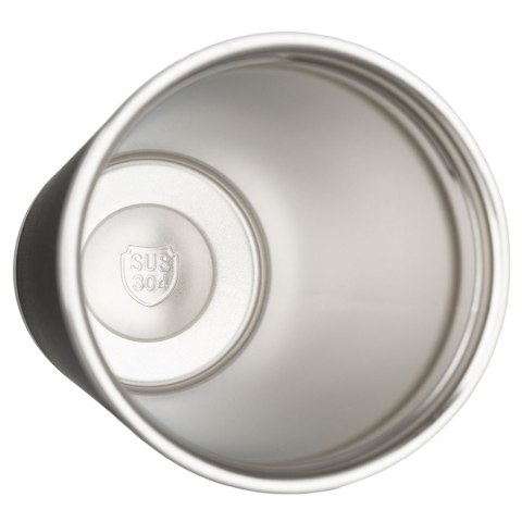 Czarny, praktyczny kubek termiczny ze stali nierdzewnej z praktycznym uchwytem, pojemność 560ml - Peterson
