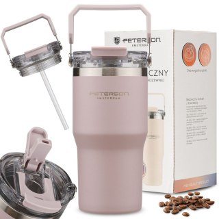 Jasnofioletowy kubek termiczny ze stali nierdzewnej o pojemności 600ml - Peterson