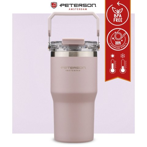 Jasnofioletowy kubek termiczny ze stali nierdzewnej o pojemności 600ml - Peterson