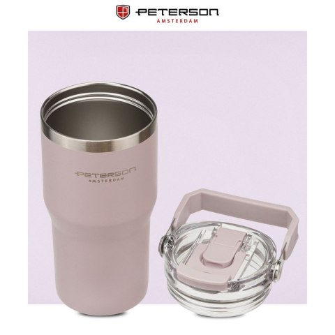 Jasnofioletowy kubek termiczny ze stali nierdzewnej o pojemności 600ml - Peterson