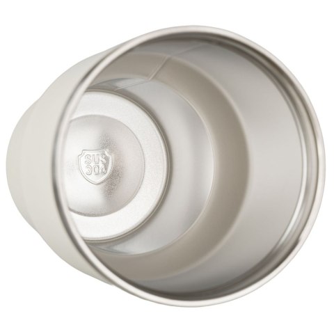 Kubek termiczny ze stali nierdzewnej w kolorze ecru z praktycznym uchwytem - Peterson