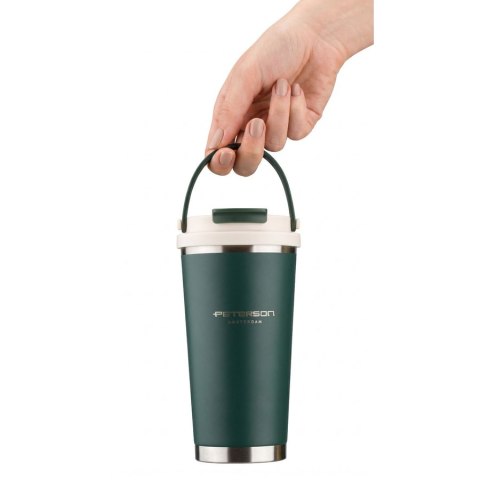 Zielony kubek termiczny ze stali nierdzewnej o pojemności 560ml - Peterson
