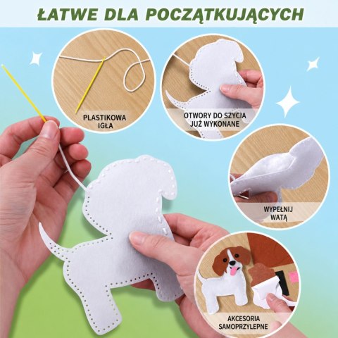 Zestaw Kreatywny Pluszaki Do Szycia Filcowe Zwierzęta Leśne DIY 6 szt.