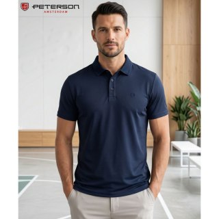 Męska koszulka polo w granatowym kolorze w rozmiarach od M do XL - Peterson