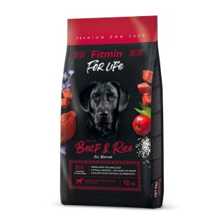 FITMIN® For Life Sucha Karma Dla Psów Dorosłych Wołowina I Ryż 12 Kg