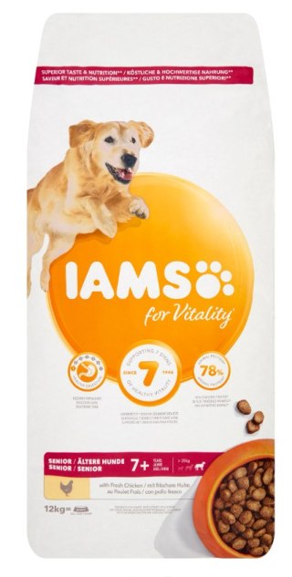 IAMS For Vitality Karma Sucha Dla Psów Senior Duże Rasy Kurczak 12kg