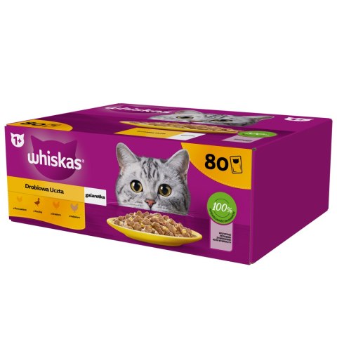 Whiskas Adult Drobiowa Uczta W Galaretce Dla Kota 80x85g