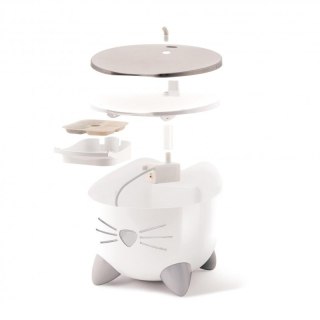 CATIT PIXI Fountain poidło dla kota z miską ze stali nierdzewnej 2,5l, 22x22x19,5 cm