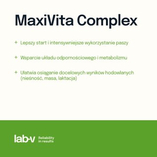 Lab-v MaxiVita Complex — płynna multiwitaminowa mieszanka paszowa uzupełniająca dla drobiu, gołębi i zwierząt gospodarskich, 100
