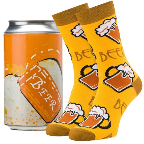 Skarpety męskie w puszce, w rozmiarze 38-44 z imprezowym motywem piwa - Peterson