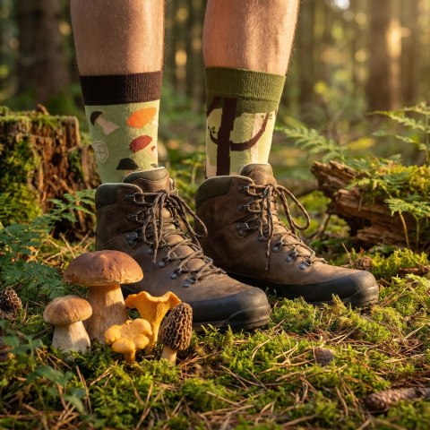 Zestaw skarpet męskich w rozmiarze 38-44 we wzory z motywem leśno-grzybowym - Peterson