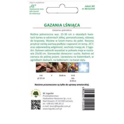 Gazania lśniąca mieszanka, nasiona otarte