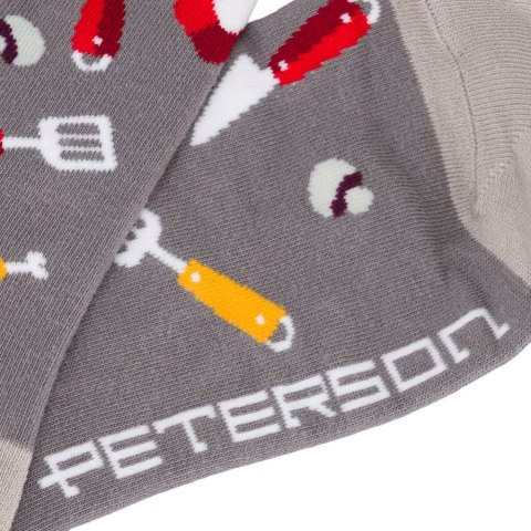 Wielokolorowy zestaw skarpetek męskich w rozmiarze 38-44 z motywem grilla - Peterson