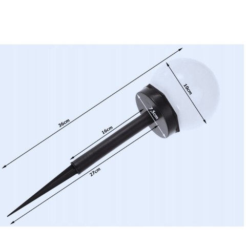 4x lampa solarna ogrodowa kula biała wbijana 10 cm