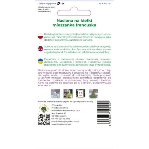 Nasiona na kiełki - mieszanka francuska
