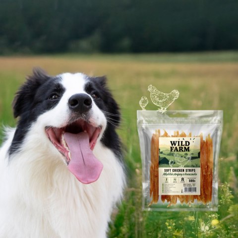 WILD FARM Miękkie Stripsy Z Kurczaka Przysmak Dla Psa 500G