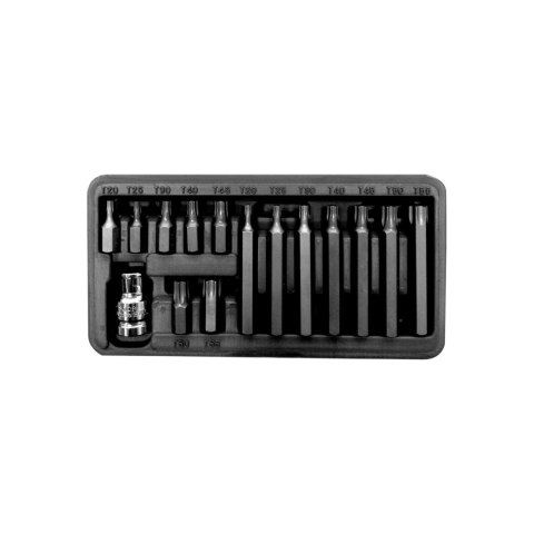 Zestaw końcówek 10mm, t20-t55, l=30/75mm, 15szt. proline