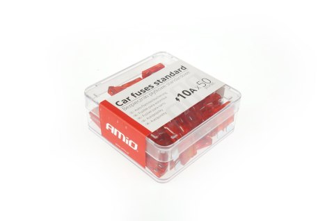 Bezpieczniki samochodowe standard pudełko 50 szt. 10a amio-01334