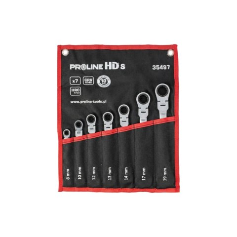 Klucze oczk-płask.grzech.przegub.7szt(8-19mm),cv,proline"hd"