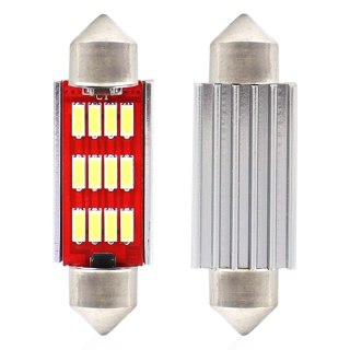 Żarówki led canbus 4014 12smd festoon c5w c10w c3w 41mm white 12v 24v amio-01291