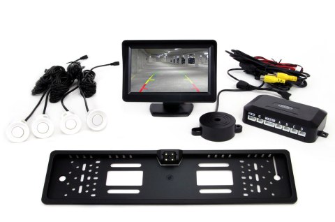 Zestaw czujników tft01 4,3" z kamerą cam-402 led 4 sensory białe