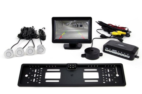 Zestaw czujników tft01 4,3" z kamerą cam-402 led 4 sensory srebrne