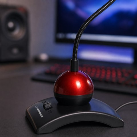 EH130 Esperanza mikrofon chat desktop czerwony