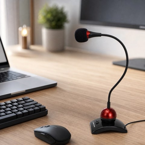EH130 Esperanza mikrofon chat desktop czerwony