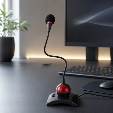 EH130 Esperanza mikrofon chat desktop czerwony