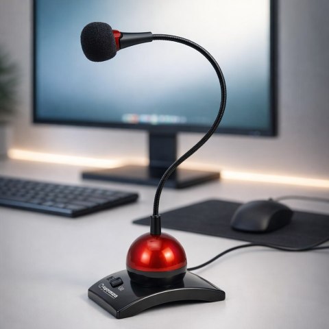EH130 Esperanza mikrofon chat desktop czerwony
