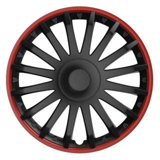 Kołpak samochodowy czarny crystal 16" cali black&red (czarny z czerwoną obwódką)