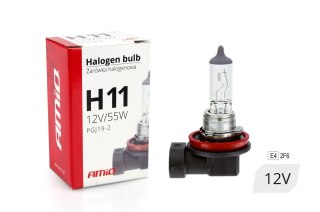 Żarówka halogenowa h11 12v 55w filtr uv (e8) amio-01159