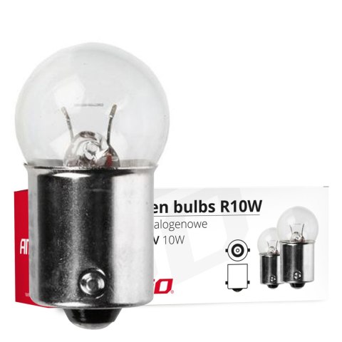 Żarówki halogenowe r10w ba15s 12v 10w 10 szt. amio-01487