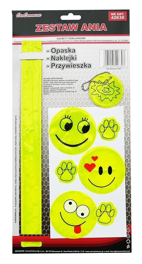 Zestaw odblaskowy gadżety odblaski dla dzieci amio-01618