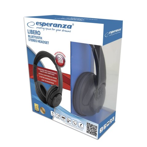EH163K Esperanza słuchawki bluetooth libero czarne