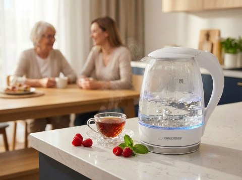 EKK011W Esperanza czajnik elektryczny szklany led salto angel 1.7 l biały