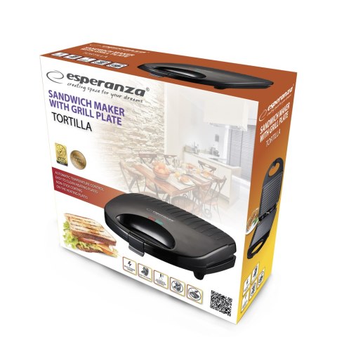 EKT009 Esperanza opiekacz do kanapek tortilla 1000w